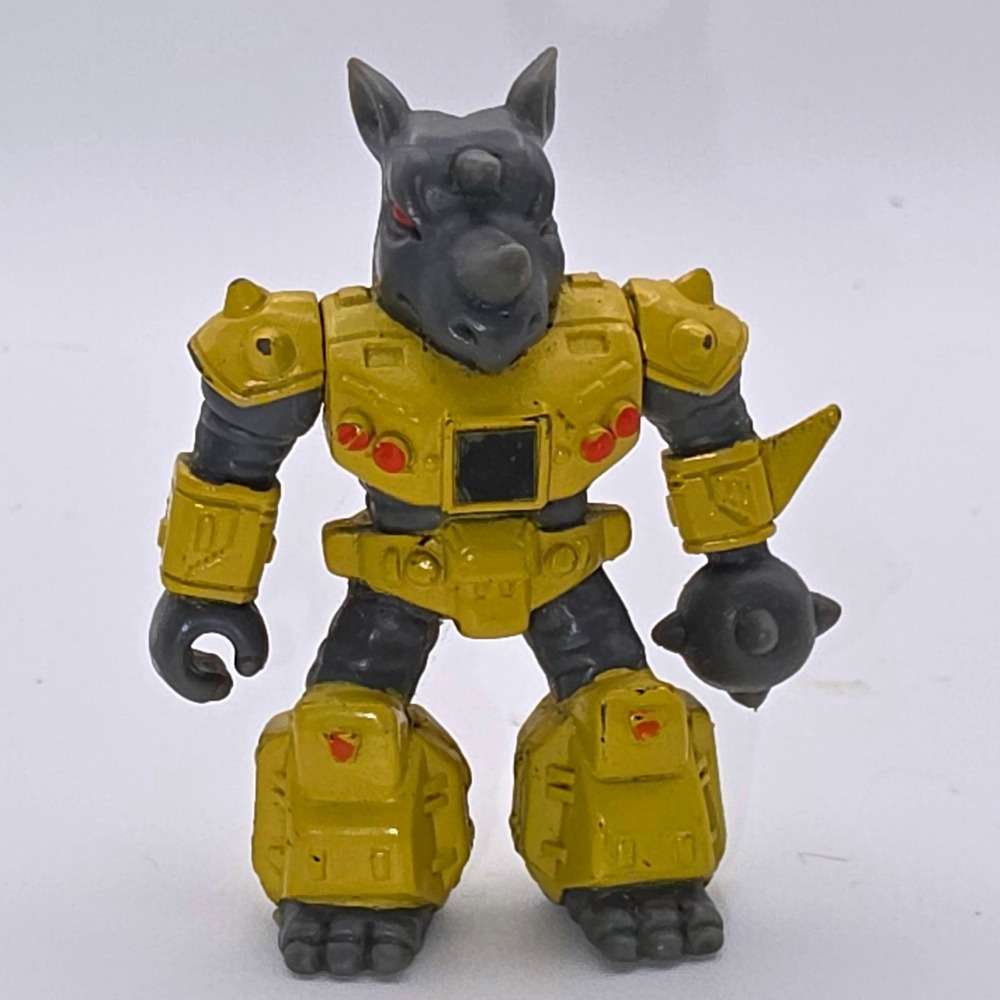 Battle Beasts Action Figure 2 inch Yellow Fair Rocky Rhino #9 1986 Vintage Toy
